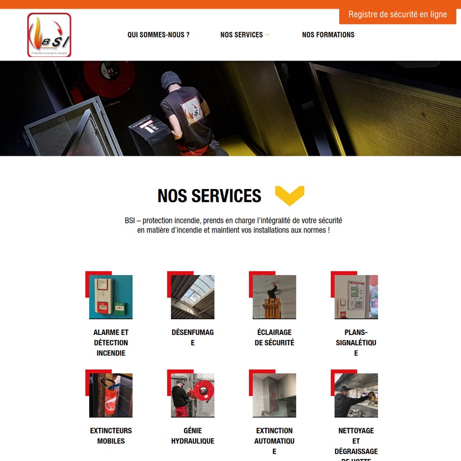 Capture du site BSI Protection Incendie
