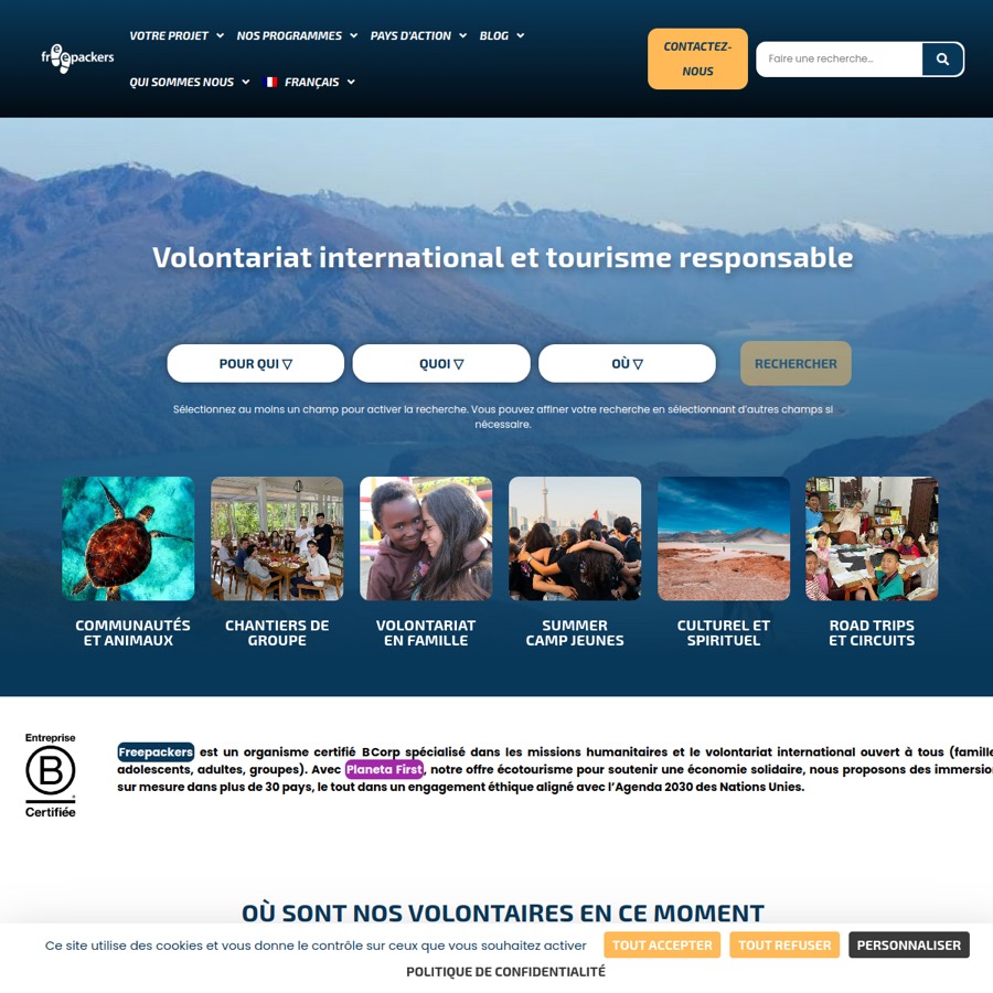 Capture du site Freepackers