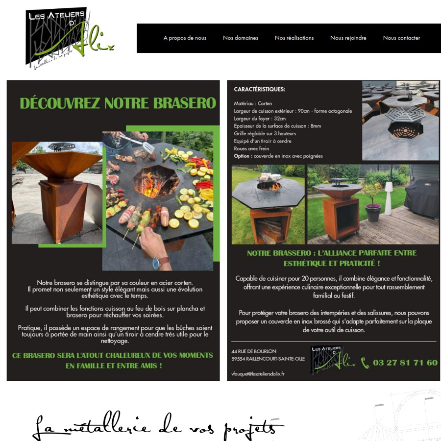 Capture du site Les Ateliers d'Alix