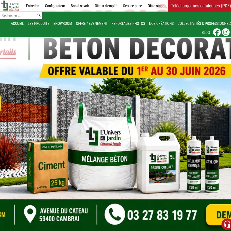 Capture du site Univers du Jardin